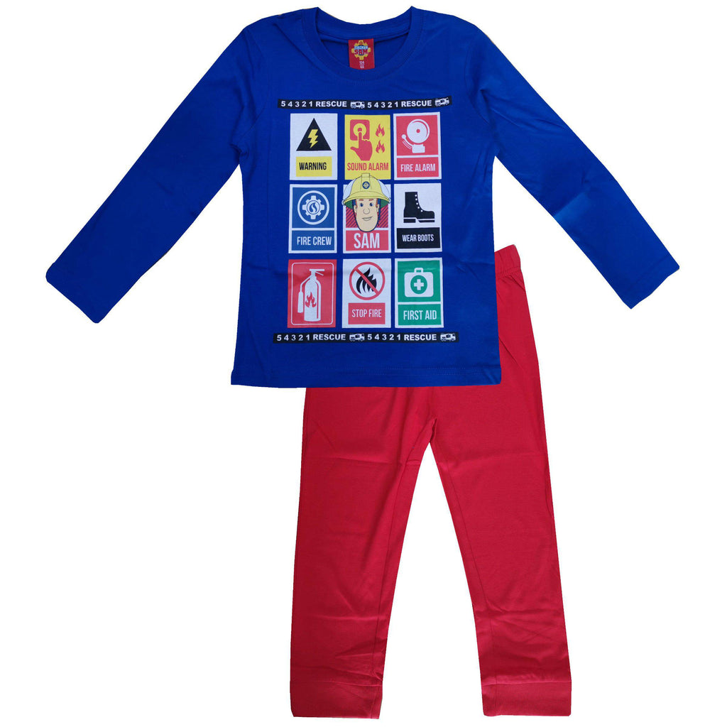 Fireman Sam Boys (3-9) Pyjama Set Long Sleeve - Super Heroes Warehouse