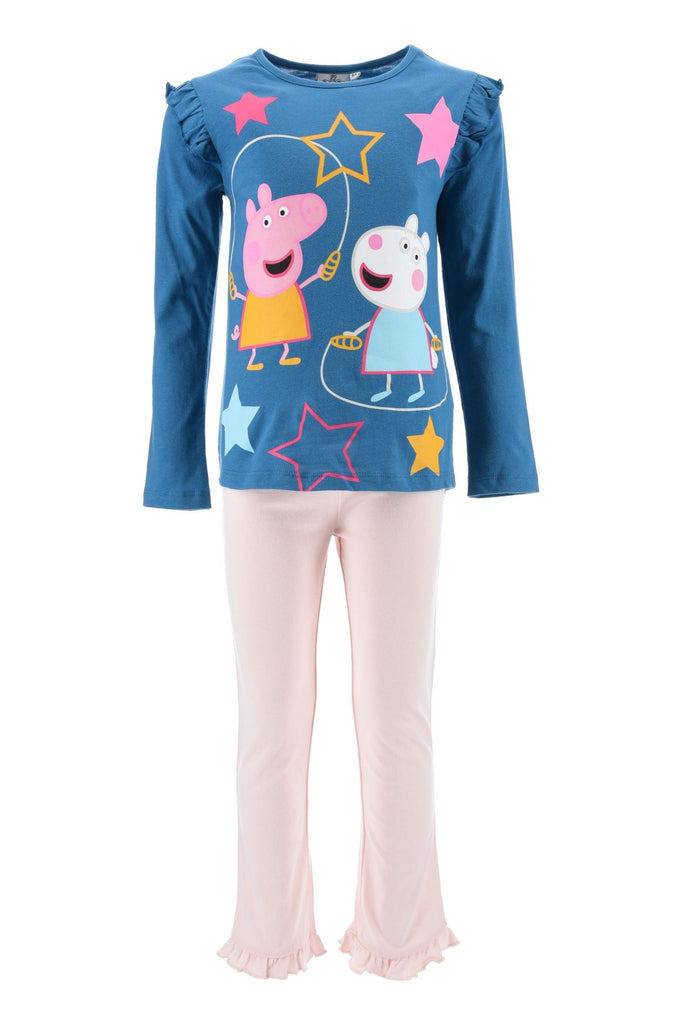 Peppa Pig Kids Long Sleeve Nightwear Pyjama Set Blue / 2-3 Years PIG2085PYJ03BLE