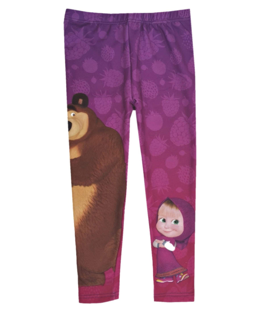 Masha and the Bear Girls Leggings Purple - Super Heroes Warehouse