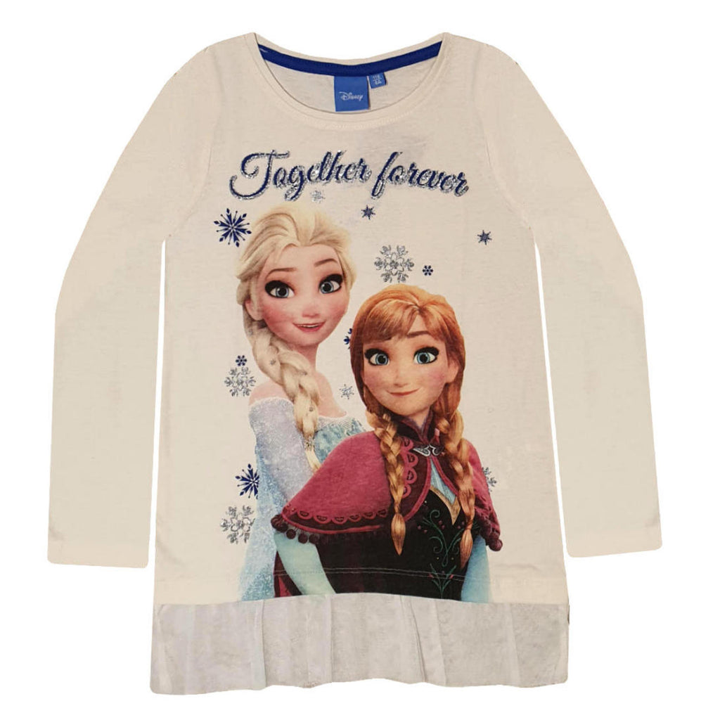 Disney Frozen Kids T-Shirt Top With Glitter - Anna & Elsa - Super Heroes Warehouse