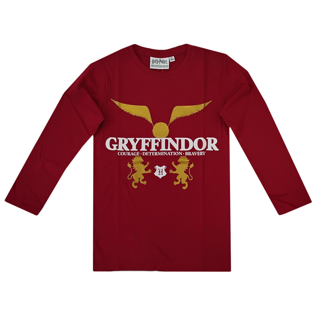 Harry Potter Kids 5-12Y T-Shirt Long Sleeve - Gryffindor - Super Heroes Warehouse