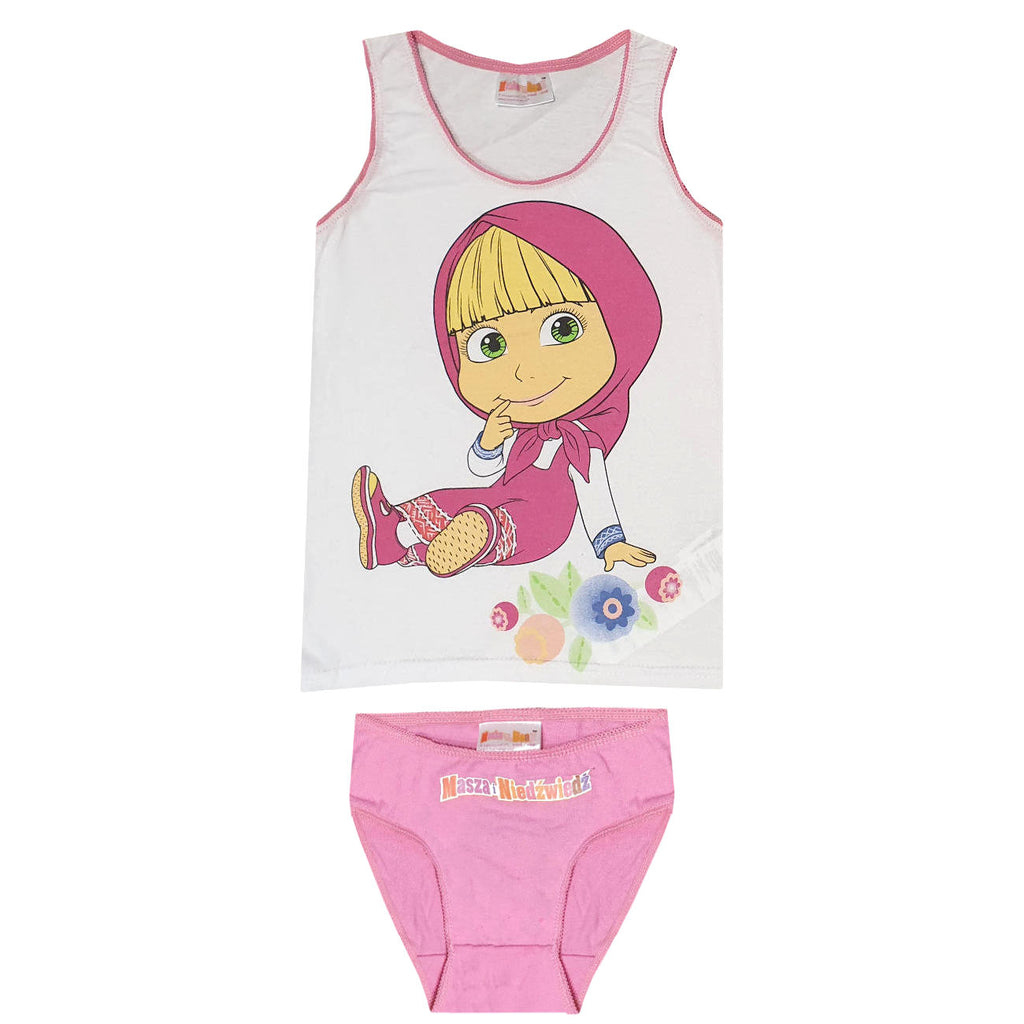 Masha and The Bear Kids 3-8Y Underwear Vest and Briefs Set - Super Heroes Warehouse