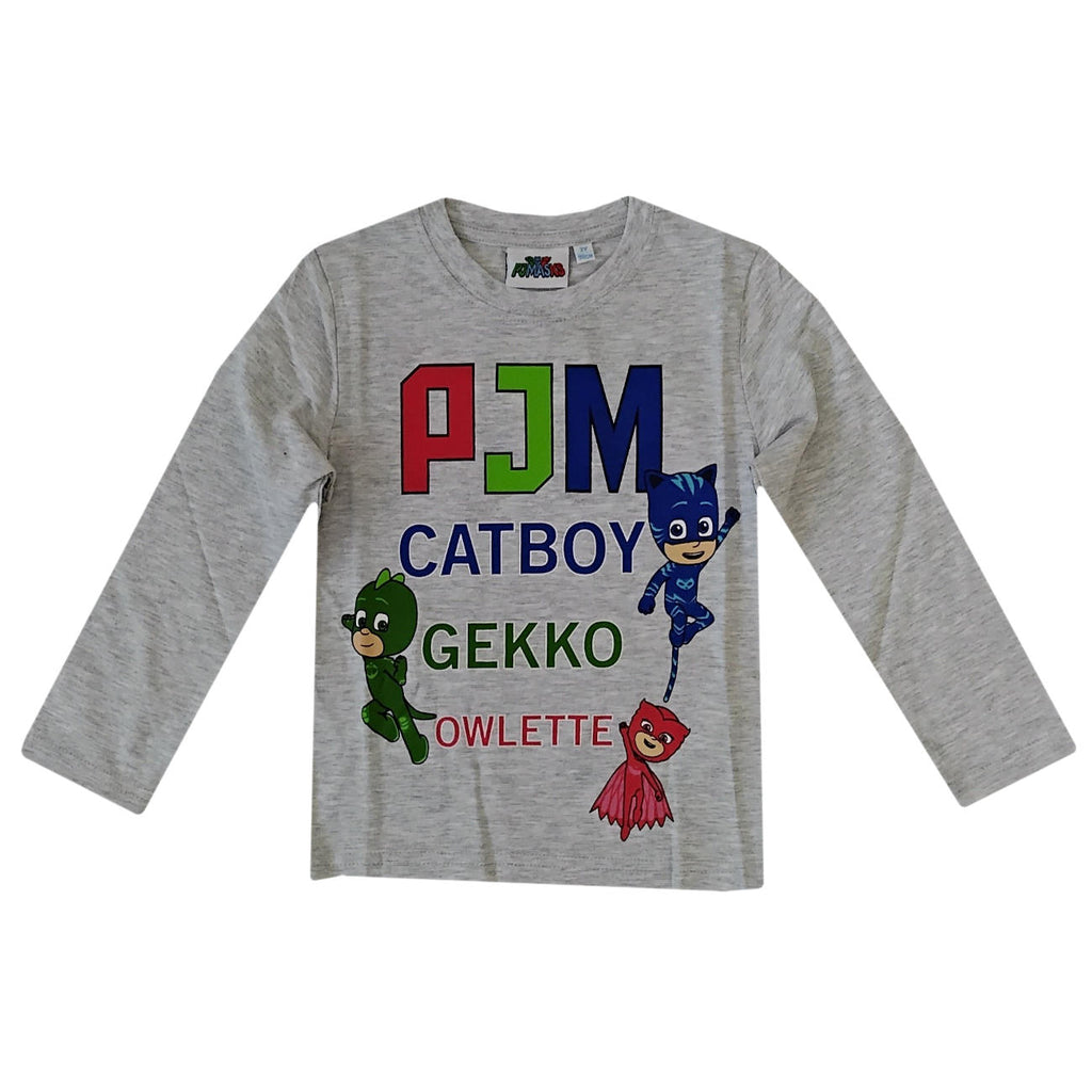 PJ Masks Kids T-Shirt Long Sleeve Catboy Gekko Owlette - Super Heroes Warehouse