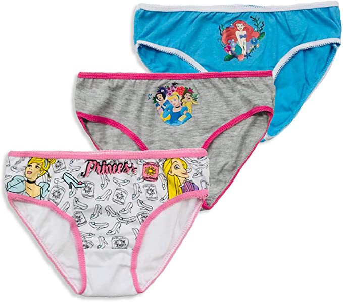 Disney Girls' Princess 7 Piece Underwear Panties Set