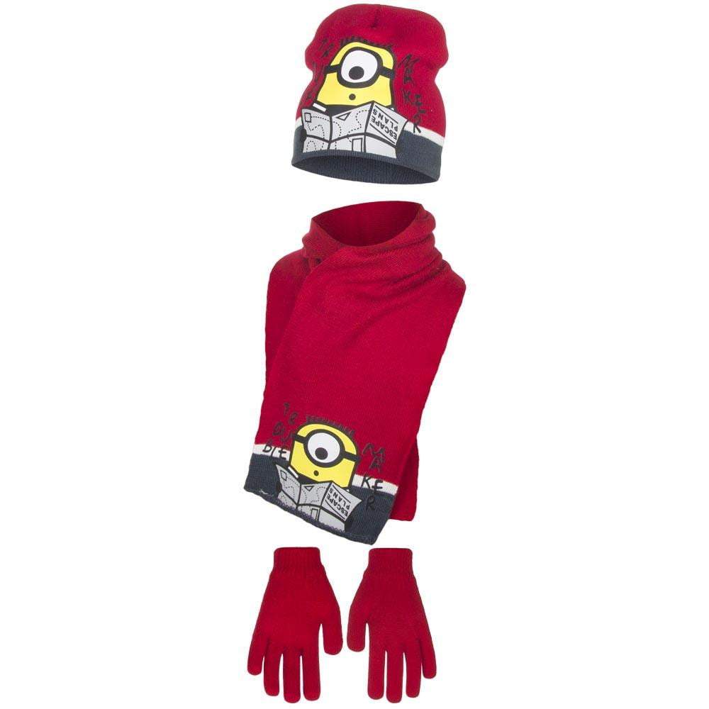 Minion Despicable Me Kids Hat Scarf and Gloves Set - Super Heroes Warehouse