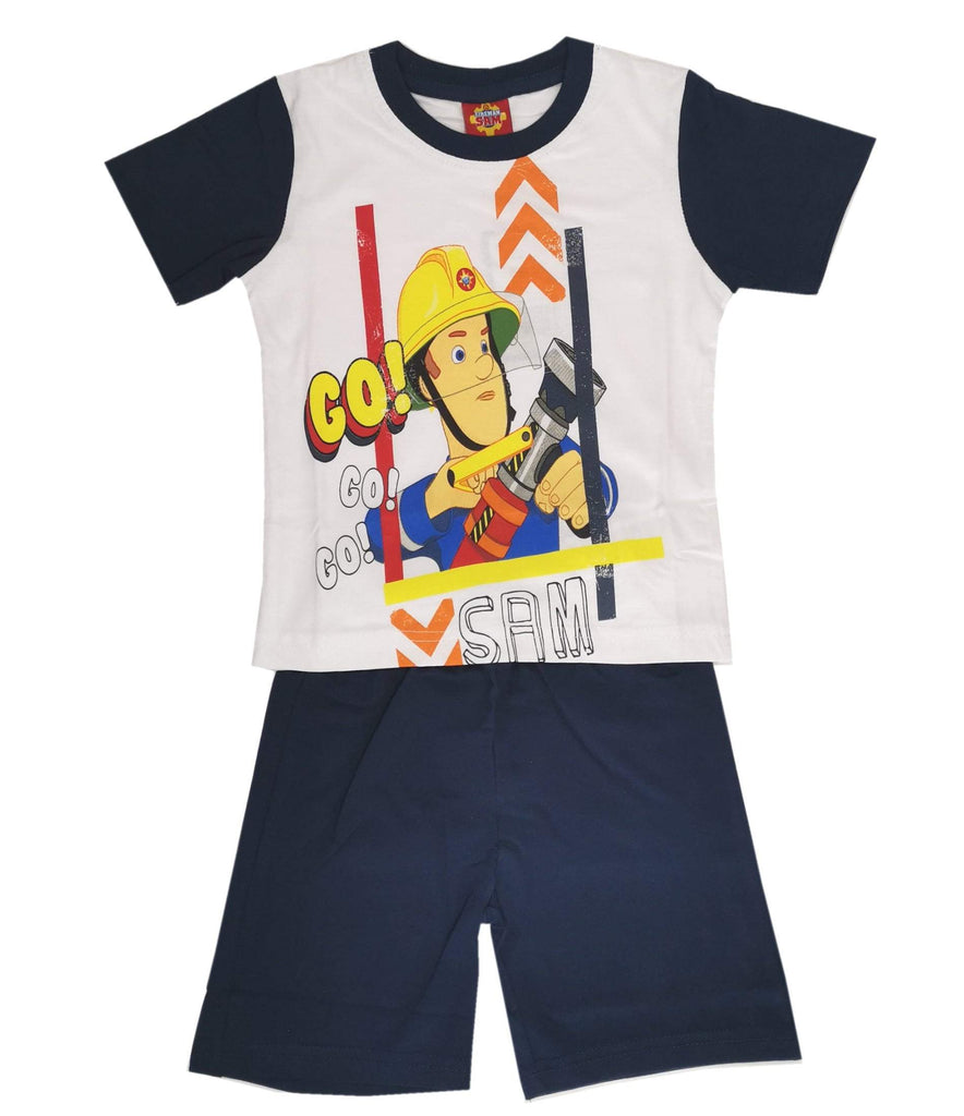 Fireman Sam Boys Pyjama Set Cotton Short Sleeve - Super Heroes Warehouse